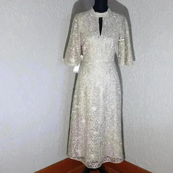 JS COLLECTIONS Angela Midi Dress sz 2 - Picture 1 of 11